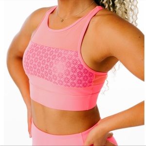 ZYIA Neon Coral Flower Power All Star Bra